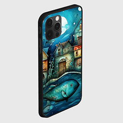 Чехол для iPhone 12 Pro Max Сказочные рыбовы в стиле фолк-арт», цвет: 3D-черный — фото 2