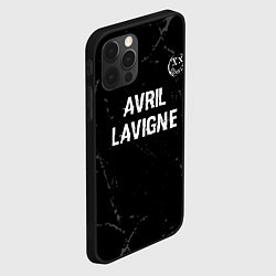 Чехол для iPhone 12 Pro Max Avril Lavigne glitch на темном фоне: символ сверху, цвет: 3D-черный — фото 2