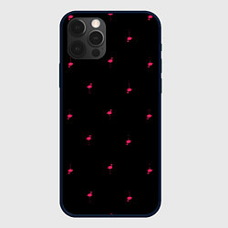 Чехол iPhone 12 Pro Max Розовый фламинго патерн