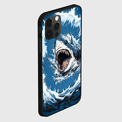 Чехол для iPhone 12 Pro Max Морда акулы в воде, цвет: 3D-черный — фото 2