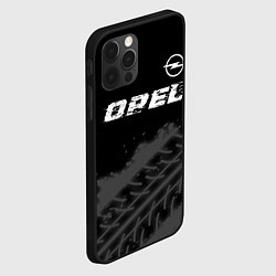 Чехол для iPhone 12 Pro Max Opel speed на темном фоне со следами шин: символ с, цвет: 3D-черный — фото 2