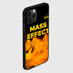 Чехол для iPhone 12 Pro Max Mass Effect - gold gradient: символ сверху, цвет: 3D-черный — фото 2