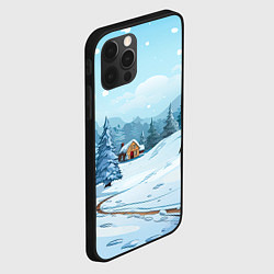 Чехол для iPhone 12 Pro Max Новый год пейзаж, цвет: 3D-черный — фото 2