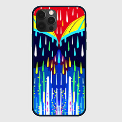 Чехол для iPhone 12 Pro Max Два зонтика под дождём - нейросеть, цвет: 3D-черный