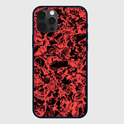 Чехол для iPhone 12 Pro Max Каменная текстура коралловый, цвет: 3D-черный