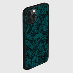Чехол для iPhone 12 Pro Max Текстура каменная тёмно-зелёный, цвет: 3D-черный — фото 2