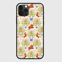 Чехол для iPhone 12 Pro Max Сказочный лес бурундук и сова в деревьях, цвет: 3D-черный