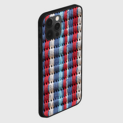 Чехол для iPhone 12 Pro Max Вязаный узор разноцветные вертикальные полосы, цвет: 3D-черный — фото 2