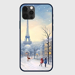 Чехол для iPhone 12 Pro Max Новогодний Париж, цвет: 3D-черный