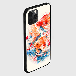 Чехол для iPhone 12 Pro Max Золотые бойцовые рыбки, цвет: 3D-черный — фото 2