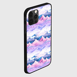 Чехол для iPhone 12 Pro Max Розовые горы паттерн, цвет: 3D-черный — фото 2