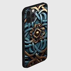 Чехол для iPhone 12 Pro Max Симметричный орнамент в кельтской стилистике, цвет: 3D-черный — фото 2