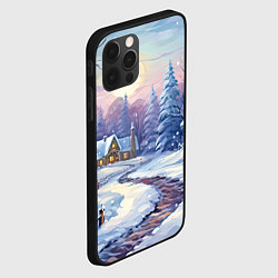 Чехол для iPhone 12 Pro Max Тропинка к новогоднему дому, цвет: 3D-черный — фото 2