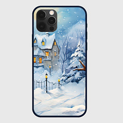 Чехол iPhone 12 Pro Max Новогодний снеговик с шарфом