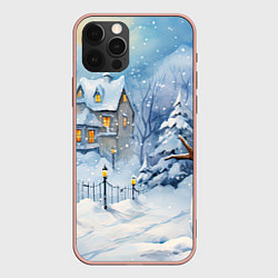 Чехол iPhone 12 Pro Max Новогодний снеговик с шарфом