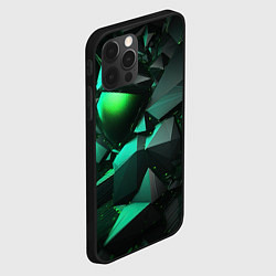 Чехол для iPhone 12 Pro Max Зеленые абстрактные объекты, цвет: 3D-черный — фото 2