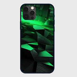 Чехол для iPhone 12 Pro Max Зеленые квадратные плиты, цвет: 3D-черный