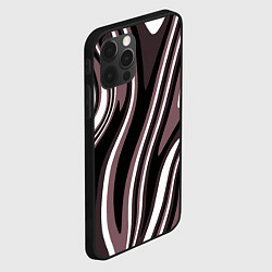 Чехол для iPhone 12 Pro Max Абстракция пыльно-розовый и чёрный, цвет: 3D-черный — фото 2