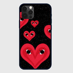 Чехол для iPhone 12 Pro Max Космические сердца, цвет: 3D-черный