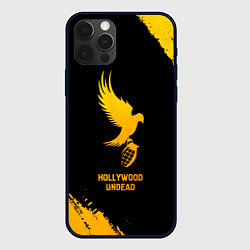 Чехол для iPhone 12 Pro Max Hollywood Undead - gold gradient, цвет: 3D-черный