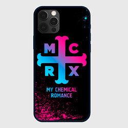 Чехол для iPhone 12 Pro Max My Chemical Romance - neon gradient, цвет: 3D-черный