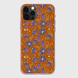 Чехол iPhone 12 Pro Max Цветы в поле коричневый цвет