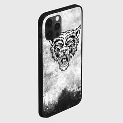 Чехол для iPhone 12 Pro Max Texture - разозленный волк, цвет: 3D-черный — фото 2