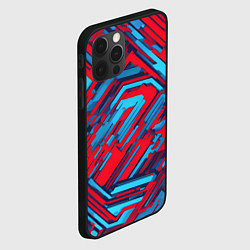 Чехол для iPhone 12 Pro Max Киберпанк полосы красные и синие, цвет: 3D-черный — фото 2