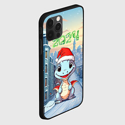 Чехол для iPhone 12 Pro Max Праздничный дракон 2024, цвет: 3D-черный — фото 2