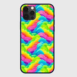 Чехол iPhone 12 Pro Max Разноцветные облака из бумаги паттерн