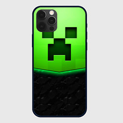 Чехол для iPhone 12 Pro Max Майнкрафт крипер, цвет: 3D-черный