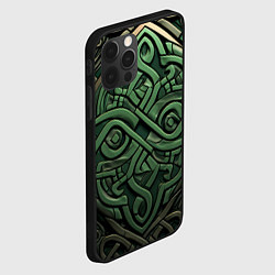 Чехол для iPhone 12 Pro Max Симметричный узор в ирландском стиле, цвет: 3D-черный — фото 2