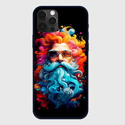 Чехол для iPhone 12 Pro Max Санта Клаус разноцветный, цвет: 3D-черный