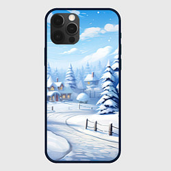 Чехол iPhone 12 Pro Max Снежный зимний фон