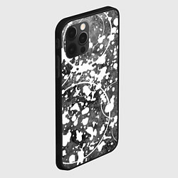 Чехол для iPhone 12 Pro Max Абстракция - круги на сером, цвет: 3D-черный — фото 2