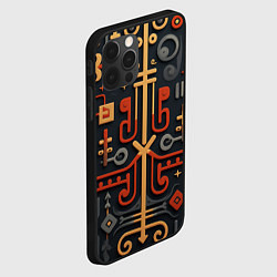Чехол для iPhone 12 Pro Max Абстрактный паттерн в славянском стиле на тёмном ф, цвет: 3D-черный — фото 2