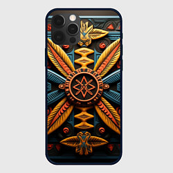Чехол для iPhone 12 Pro Max Орнамент в стиле африканских племён, цвет: 3D-черный