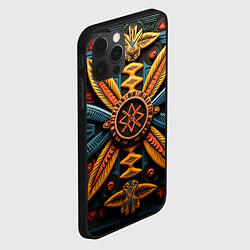 Чехол для iPhone 12 Pro Max Орнамент в стиле африканских племён, цвет: 3D-черный — фото 2