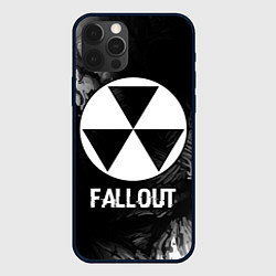 Чехол для iPhone 12 Pro Max Fallout glitch на темном фоне, цвет: 3D-черный