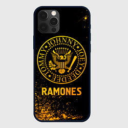 Чехол для iPhone 12 Pro Max Ramones - gold gradient, цвет: 3D-черный