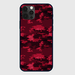 Чехол iPhone 12 Pro Max Красно-бордовый паттерн