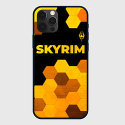 Чехол для iPhone 12 Pro Max Skyrim - gold gradient посередине, цвет: 3D-черный