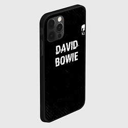 Чехол для iPhone 12 Pro Max David Bowie glitch на темном фоне посередине, цвет: 3D-черный — фото 2