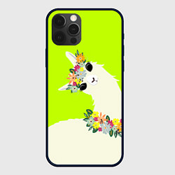 Чехол iPhone 12 Pro Max Летняя лама - альпака в венке