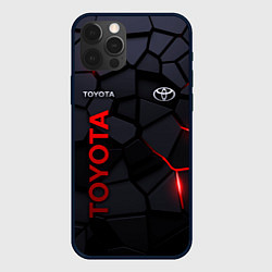 Чехол для iPhone 12 Pro Max Toyota - плиты с эффектом свечения, цвет: 3D-черный