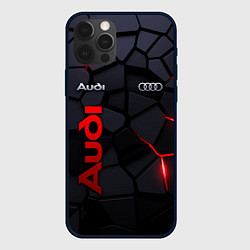 Чехол для iPhone 12 Pro Max Audi - плиты с эффектом свечения, цвет: 3D-черный