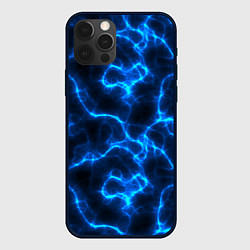 Чехол для iPhone 12 Pro Max Голубая молния, цвет: 3D-черный