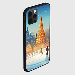 Чехол для iPhone 12 Pro Max Новогодняя елка на площади, цвет: 3D-черный — фото 2