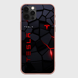 Чехол iPhone 12 Pro Max Tesla - плиты с эффектом свечения