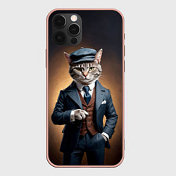 Чехол iPhone 12 Pro Max Кот в стиле Томаса Шелби - Острые козырьки